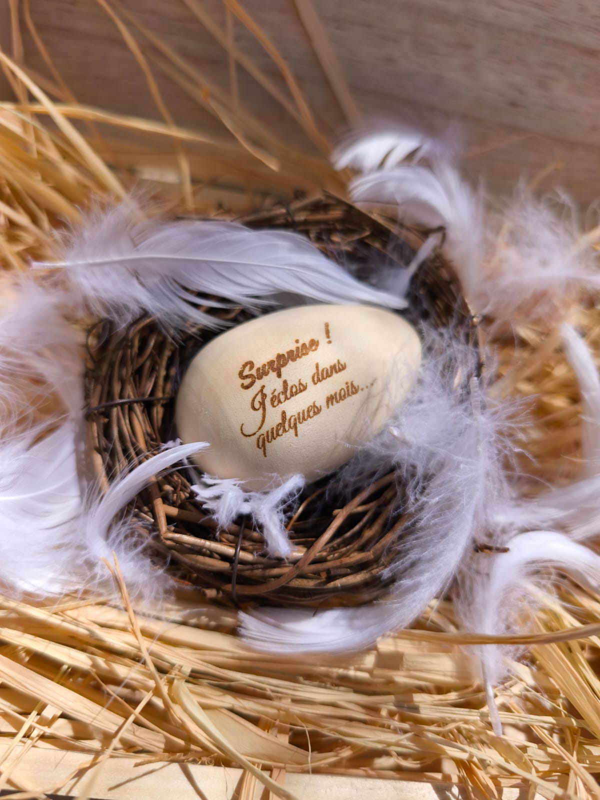 Oeuf annonce arrivée bébé