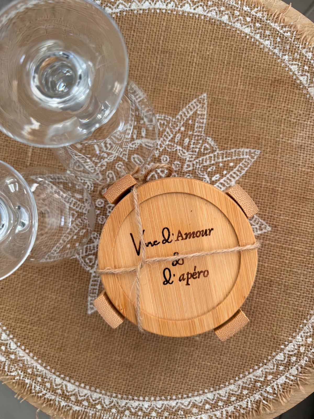 Dessous de verres (lot 6 + rack)