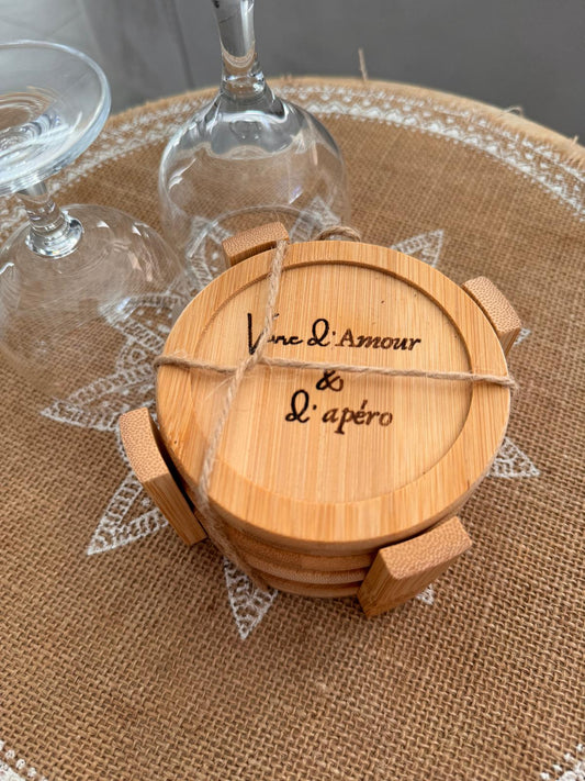 Dessous de verres (lot 6 + rack)